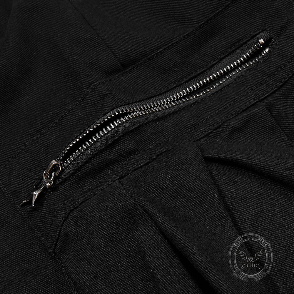 Punk-Hose für Herren aus Baumwolle mit Aufnäher und Totenkopf-Aufdruck