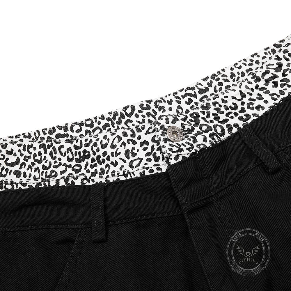 Punk-Hose für Herren aus Baumwolle mit Aufnäher und Totenkopf-Aufdruck