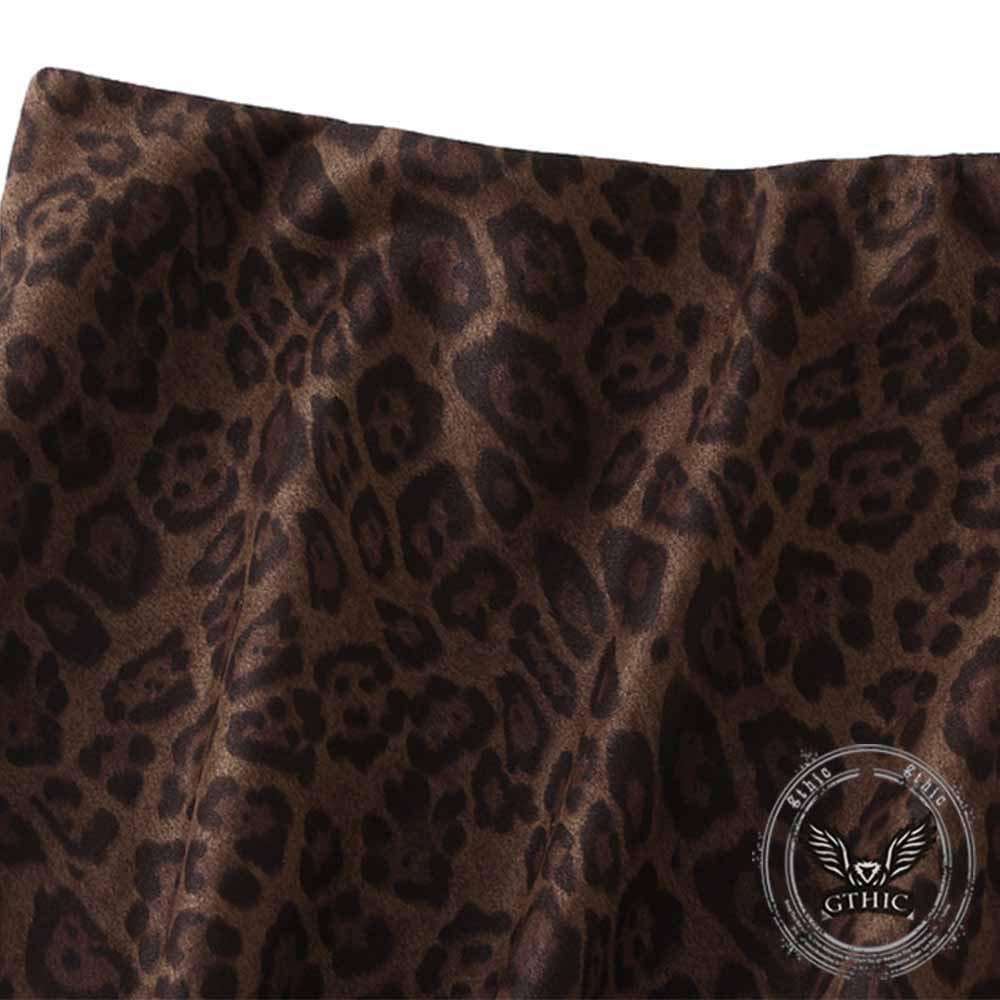Fashion Leopard Print High-Waisted Fishtail Skirt