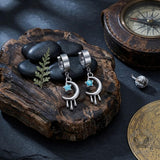 Fashion Oil Drop Star Moon Stainless Steel Drop Earrings | Gthic.com