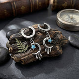 Fashion Oil Drop Star Moon Stainless Steel Drop Earrings