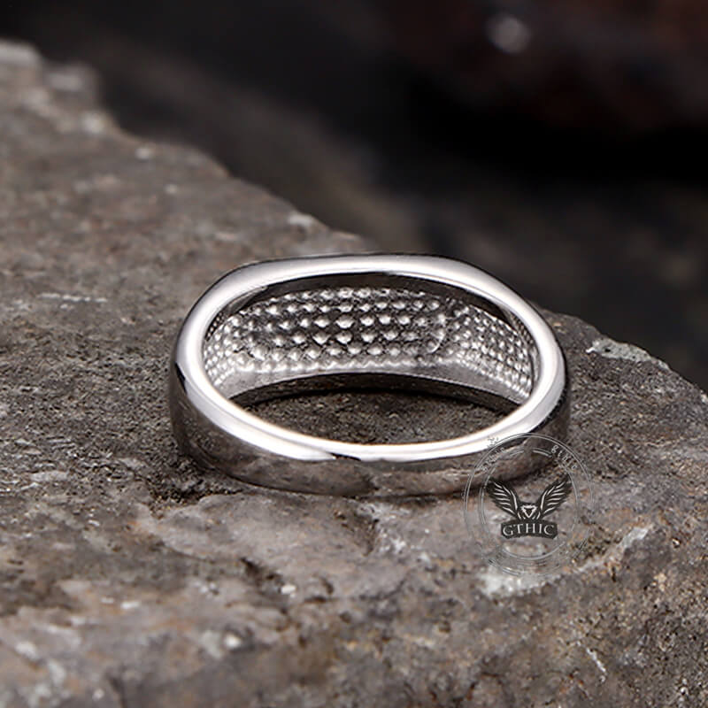 Fashion Oval Lapis Lazuli Stainless Steel Ring