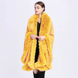 Fashion Plush Collar Loose Long Cape Shawl