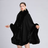 Fashion Plush Collar Loose Long Cape Shawl | Gthic.com