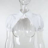 Fashion Puff Sleeve Cover-up Slim Suspender Dress | Gthic.com