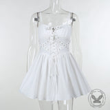 Fashion Puff Sleeve Cover-up Slim Suspender Dress | Gthic.com