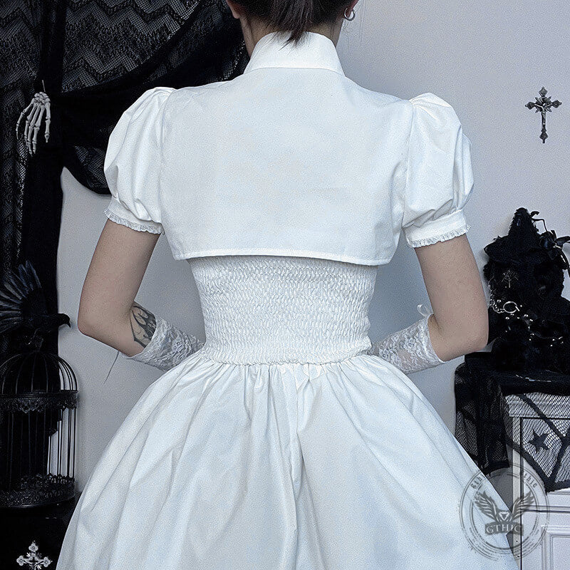 Fashion Puff Sleeve Cover-up Slim Suspender Dress | Gthic.com