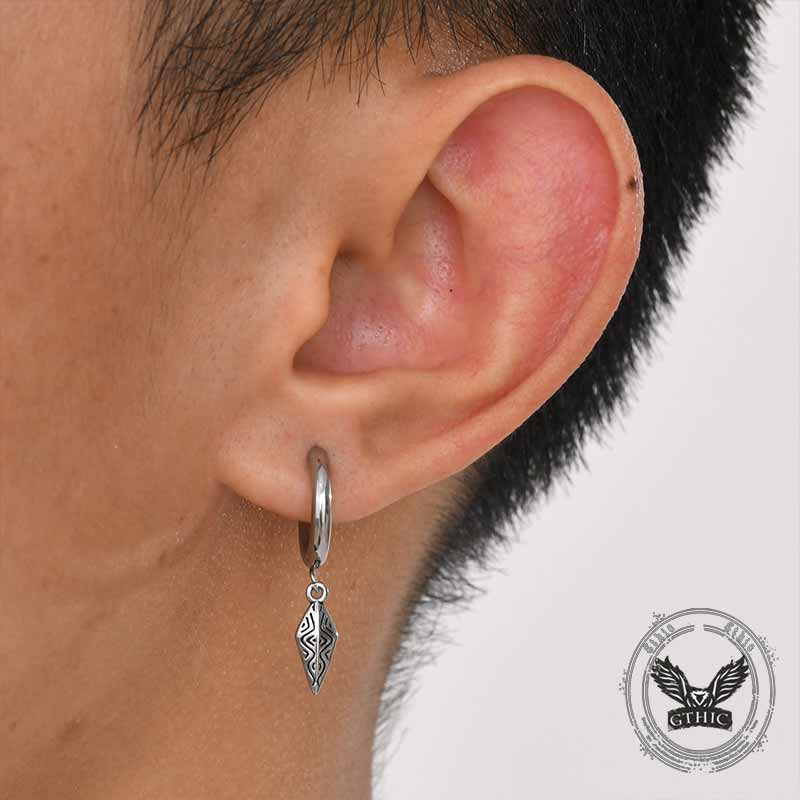 Fashion Rhombus Stainless Steel Dangle Earrings 02 | Gthic.com