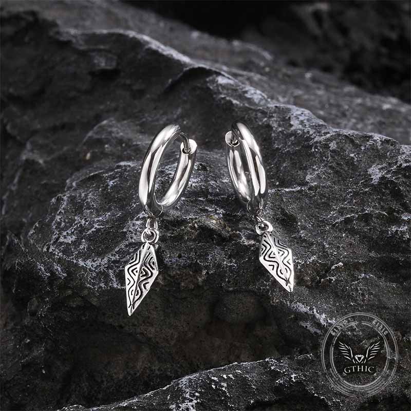 Fashion Rhombus Stainless Steel Dangle Earrings