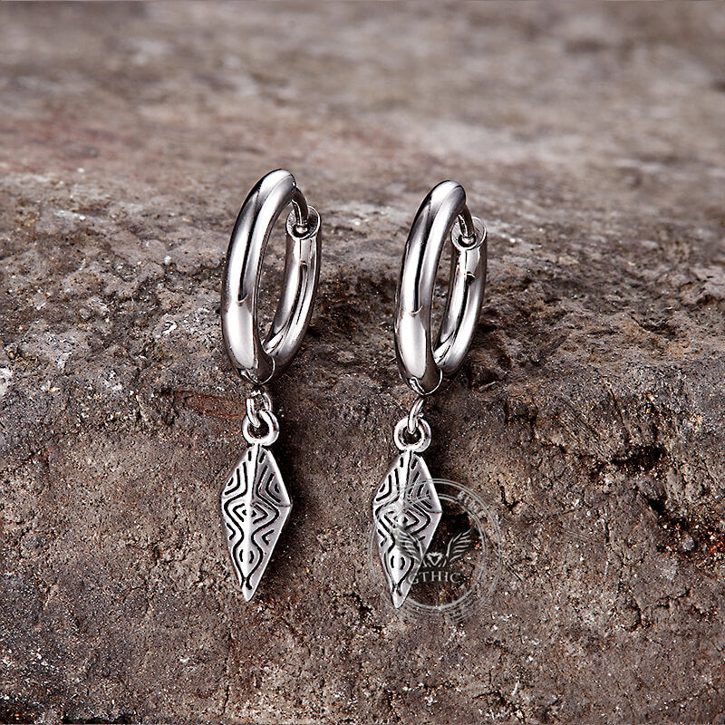 Fashion Rhombus Stainless Steel Dangle Earrings