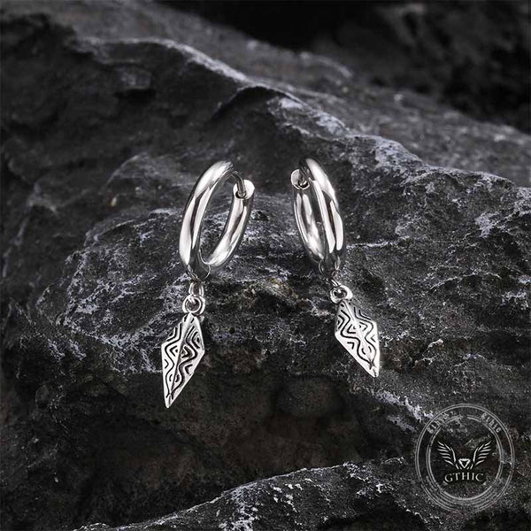 Fashion Rhombus Stainless Steel Dangle Earrings