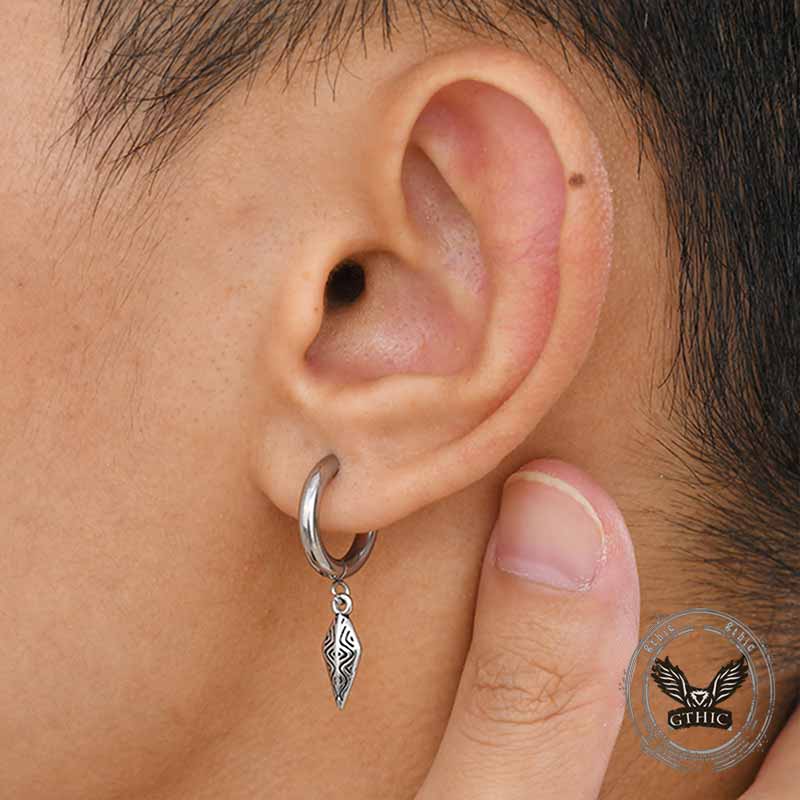 Fashion Rhombus Stainless Steel Dangle Earrings