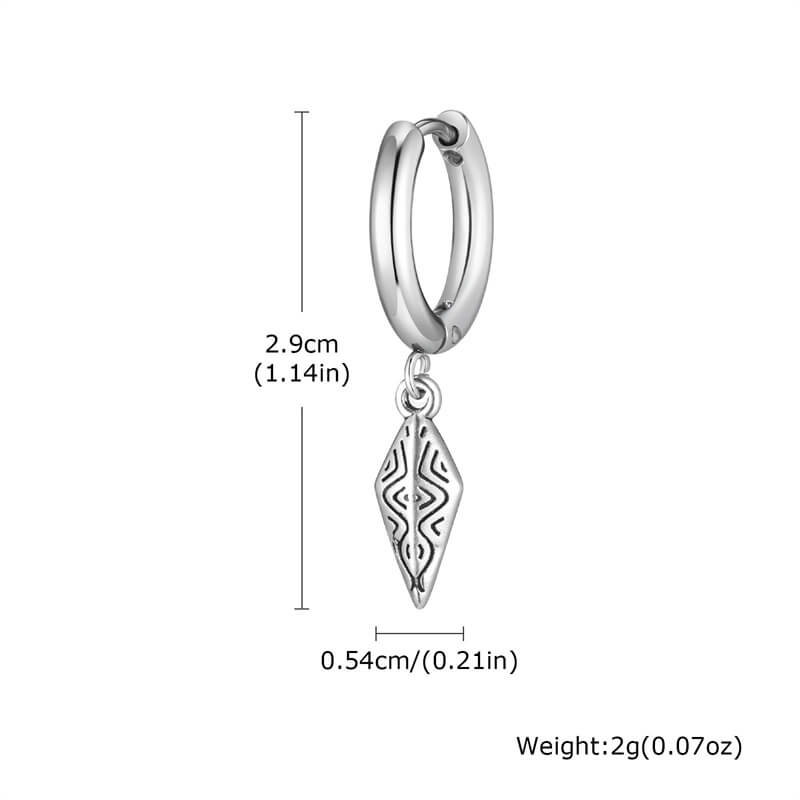 Fashion Rhombus Stainless Steel Dangle Earrings