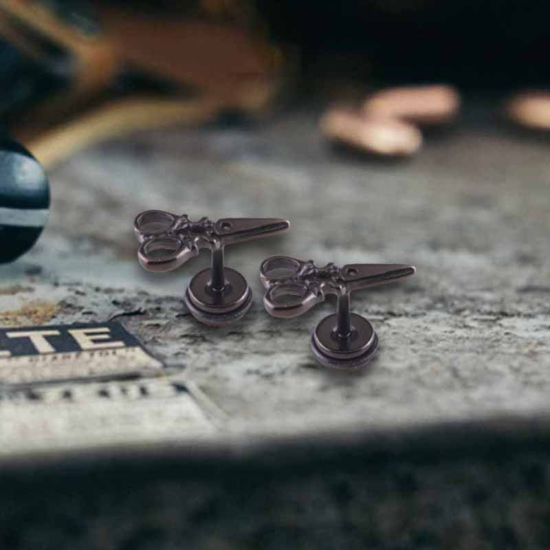 Fashion Scissor-Shaped Stainless Steel Stud Earrings