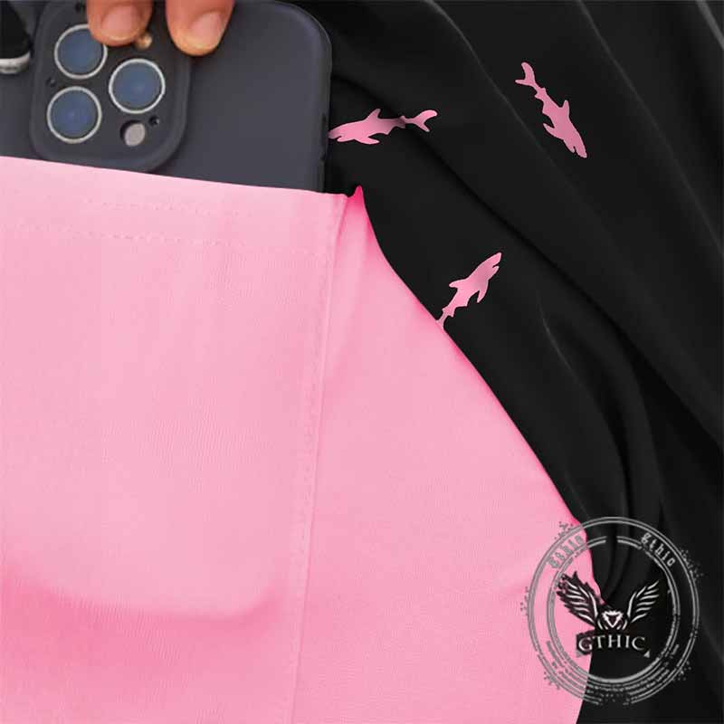 Fashion Shark Print Double-Layer Beach Shorts