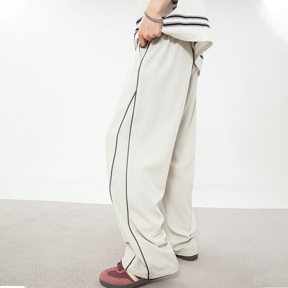 Fashion Side Striped Design Straight Loose Pants