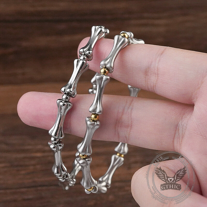 Fashion Skull Bone Polished Stainless Steel Bracelet