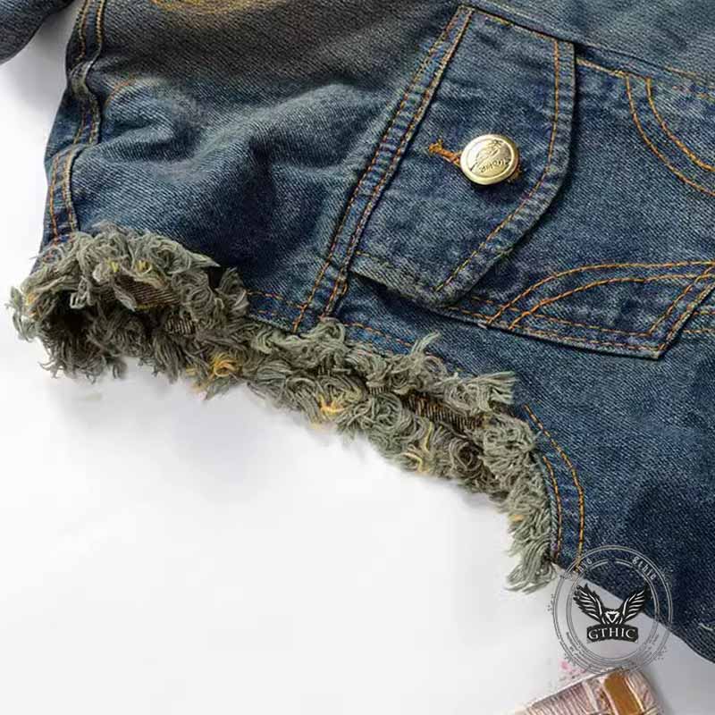 Fashion Slim Fit Ripped Sleeveless Denim Vest 03 | Gthic.com