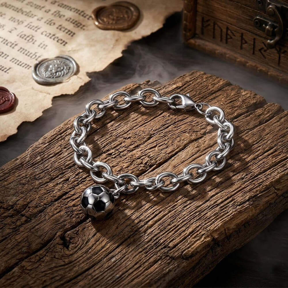 Fashion Soccer Pendant Stainless Steel Fans Bracelet | Gthic.com