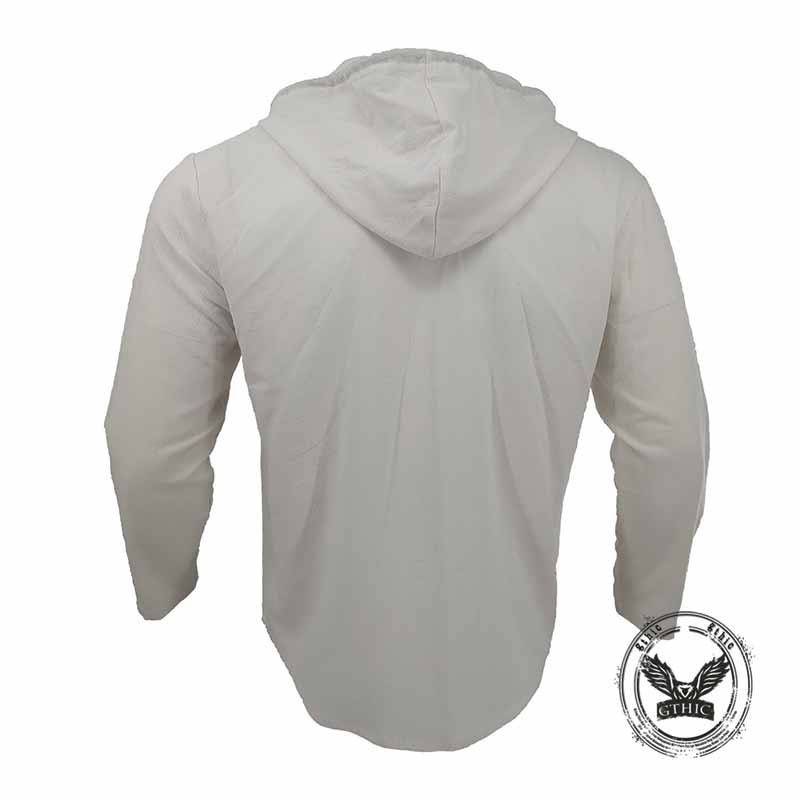 Fashion Solid Color Linen Casual Hooded Shirt