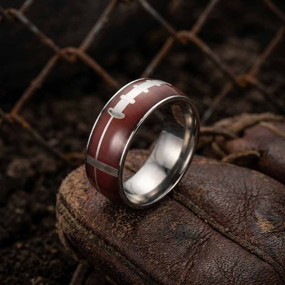 Fashion Sports Ball Pattern Stainless Steel Ring