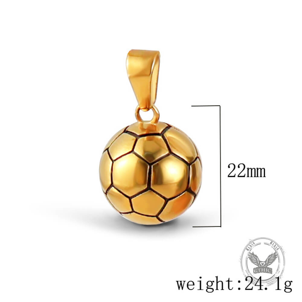 Soccer Ball Stainless Steel Sports Fan Pendant