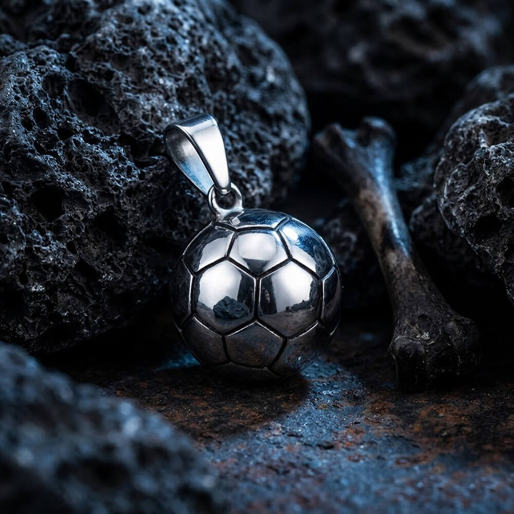 Soccer Ball Stainless Steel Sports Fan Pendant