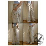 Fashion Starfish Shell Print Versatile Holiday Style Jeans