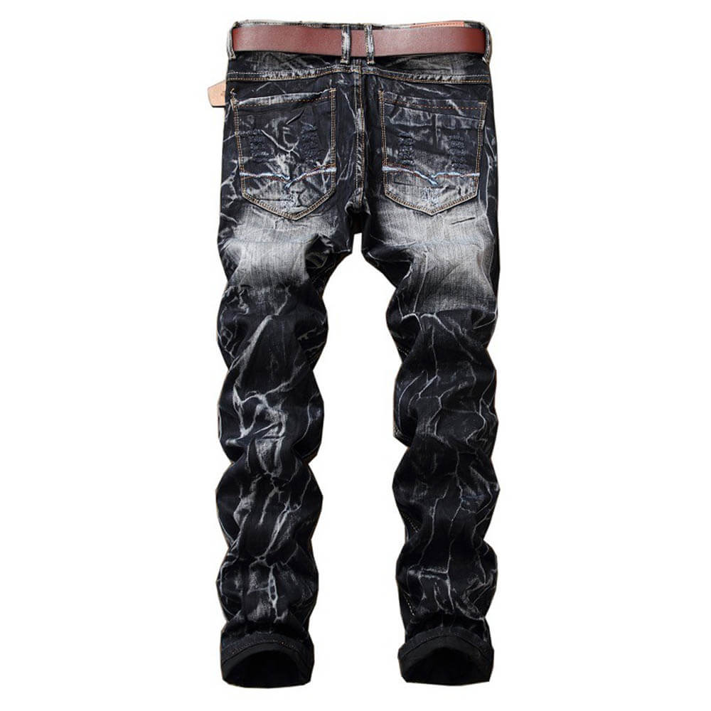 Patch Skull Print katoenen heren punkbroek