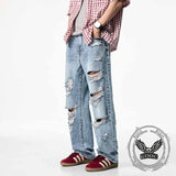 Fashion Street Ripped Loose Cotton Straight Jeans 02 | Gthic.com