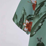 Fashion Summer Plant Print Short Sleeve Polo Shirt 03 | Gthic.com