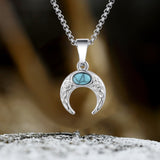 Fashion Turquoise Moon Stainless Steel Pendant