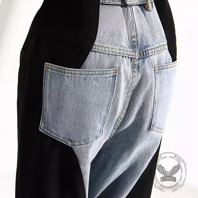 Punk-Hose für Herren aus Baumwolle mit Aufnäher und Totenkopf-Aufdruck