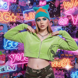 Fashion Y2K Cat Ear Star Print Knitted Beanie Hat | Gthic.com