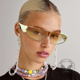 Fashion Y2K Metal Full Frame Heart PC Sunglasses | Gthic.com