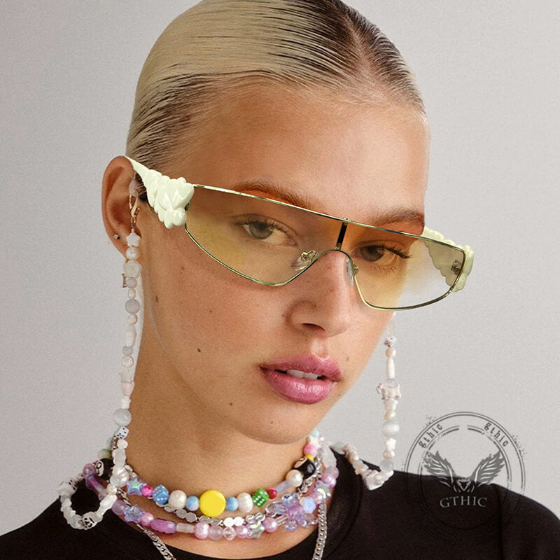 Fashion Y2K Metal Full Frame Heart PC Sunglasses | Gthic.com