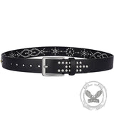 Fashion Y2K Rivet Colorful Rhinestone PU Leather Belt | Gthic.com
