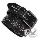 Fashion Y2K Rivet Colorful Rhinestone PU Leather Belt | Gthic.com