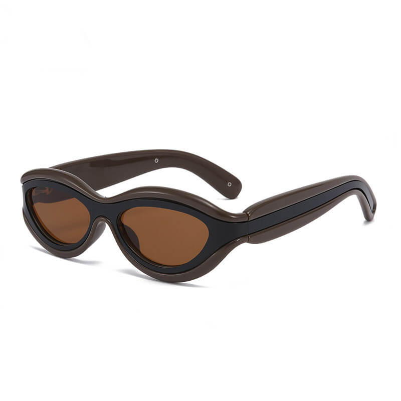 Fashionable Colorblock Cat Eye PC Sunglasses | Gthic.com