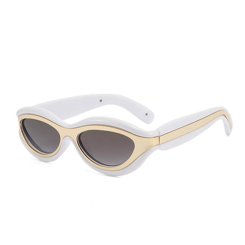 Fashionable Colorblock Cat Eye PC Sunglasses | Gthic.com
