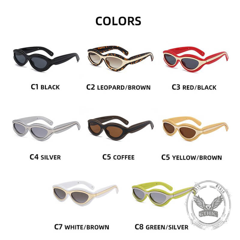 Fashionable Colorblock Cat Eye PC Sunglasses | Gthic.com