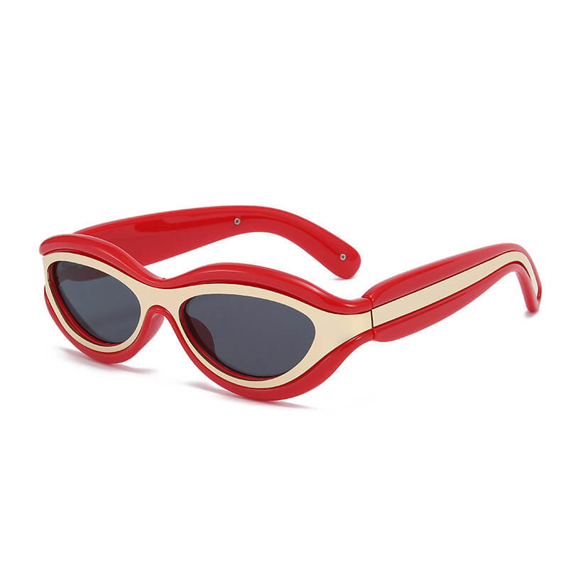 Fashionable Colorblock Cat Eye PC Sunglasses | Gthic.com