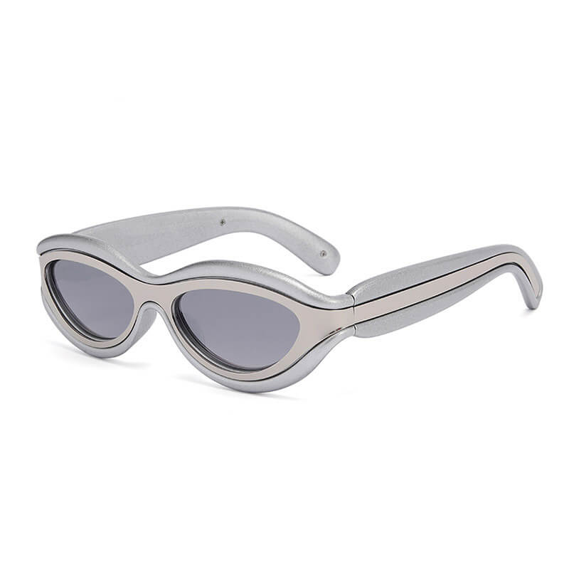 Fashionable Colorblock Cat Eye PC Sunglasses | Gthic.com