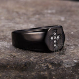 Fashionable Diamond Cross Stainless Steel Ring