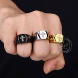 Fashionable Diamond Cross Stainless Steel Ring