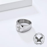 Fashionable Diamond Cross Stainless Steel Ring
