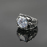 Fashionable Dragon Claw Gemstone Stainless Steel Ring | Gthic.com