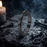 Fashionable Hammered Stainless Steel Spinner Ring