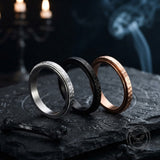 Fashionable Hammered Stainless Steel Spinner Ring | Gthic.com