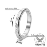 Fashionable Hammered Stainless Steel Spinner Ring | Gthic.com